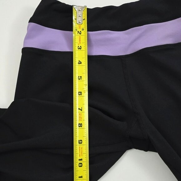 Lululemon Women's Black Groove Flare Pant Stretch Purple Stripe Yoga Size 8 - Picture 13 of 14